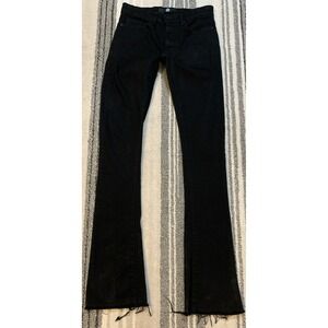 Men JORDAN CRAIG Flare Stacked Jeans Black 30 X 37.5"